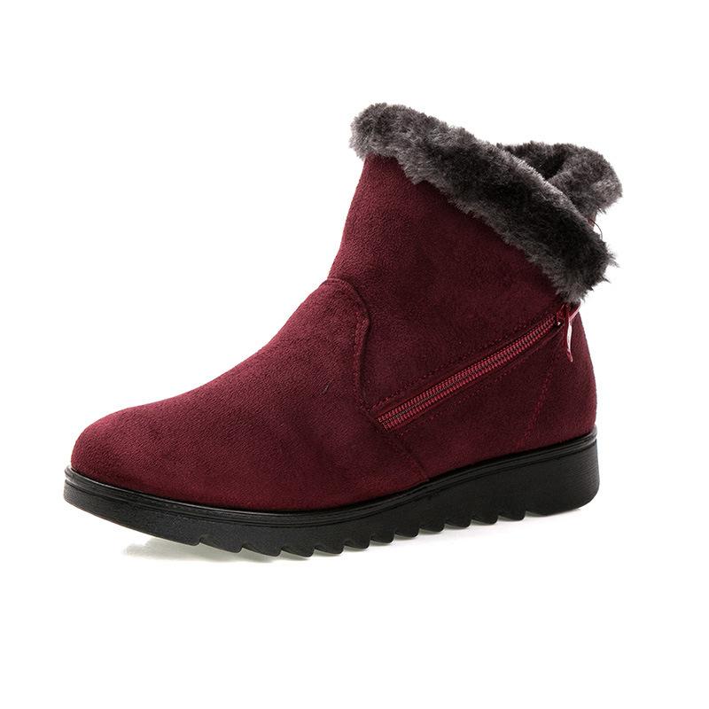 Dropshipping Freizeitstiefeletten Damen Winter Knöchelstiefel Damenschuhe 2021 Neue Mode Rutschfeste Warme Plüsch Reißverschluss Damen Schneestiefel
