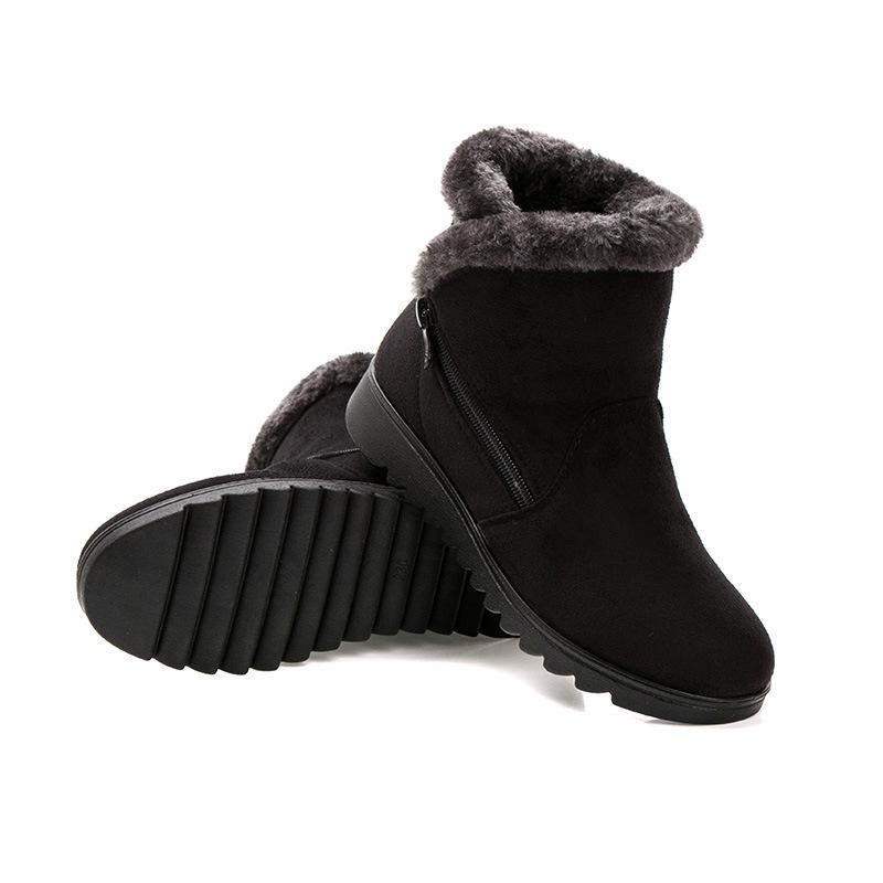 Dropshipping Freizeitstiefeletten Damen Winter Knöchelstiefel Damenschuhe 2021 Neue Mode Rutschfeste Warme Plüsch Reißverschluss Damen Schneestiefel