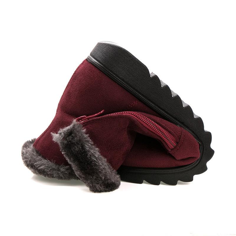 Dropshipping Freizeitstiefeletten Damen Winter Knöchelstiefel Damenschuhe 2021 Neue Mode Rutschfeste Warme Plüsch Reißverschluss Damen Schneestiefel