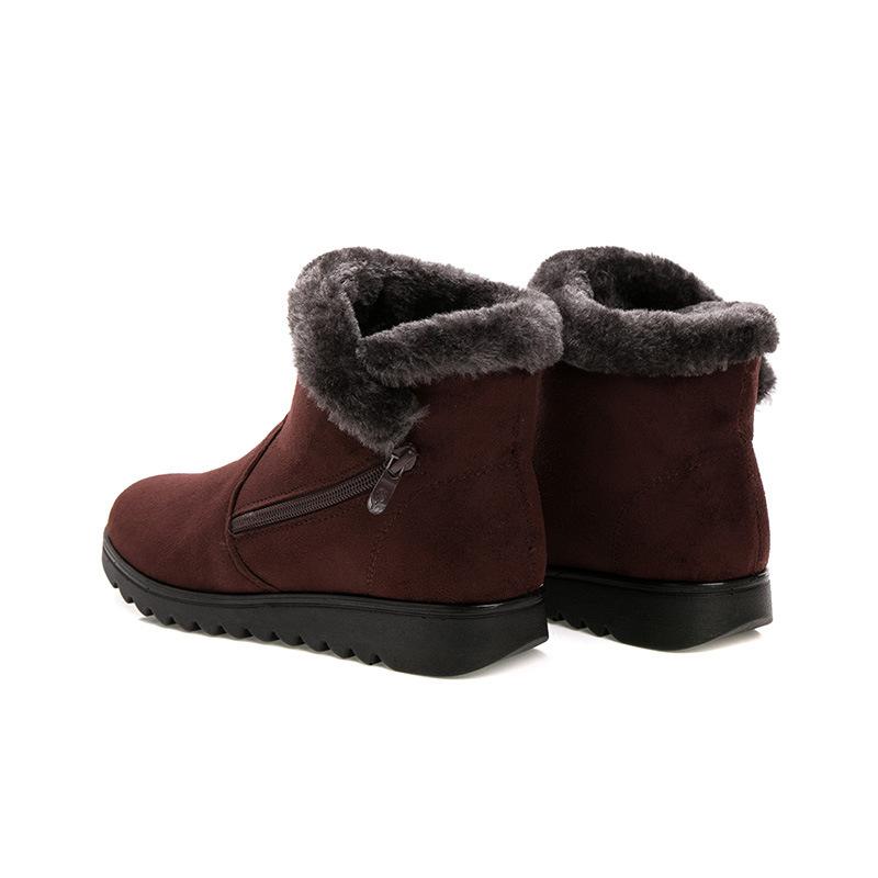 Dropshipping Freizeitstiefeletten Damen Winter Knöchelstiefel Damenschuhe 2021 Neue Mode Rutschfeste Warme Plüsch Reißverschluss Damen Schneestiefel