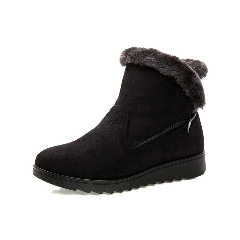 Dropshipping Freizeitstiefeletten Damen Winter Knöchelstiefel Damenschuhe 2021 Neue Mode Rutschfeste Warme Plüsch Reißverschluss Damen Schneestiefel