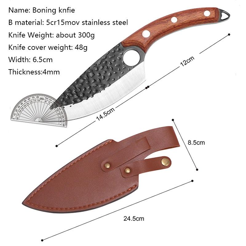 Japanisches Kochmesser, Handgeschmiedetes Ausbeinmesser 6” Hackbeil