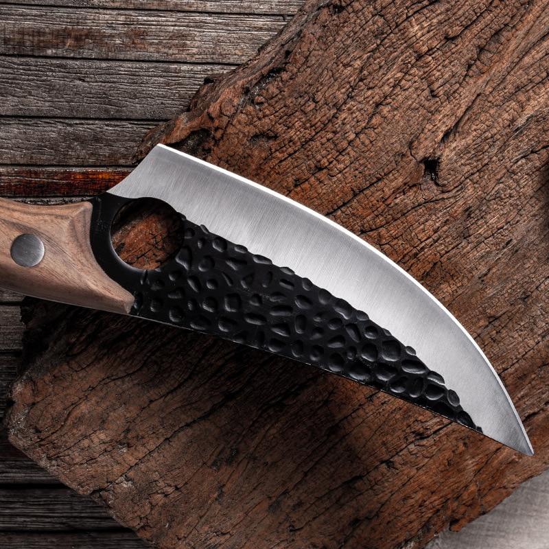 Japanisches Kochmesser, Handgeschmiedetes Ausbeinmesser 6” Hackbeil