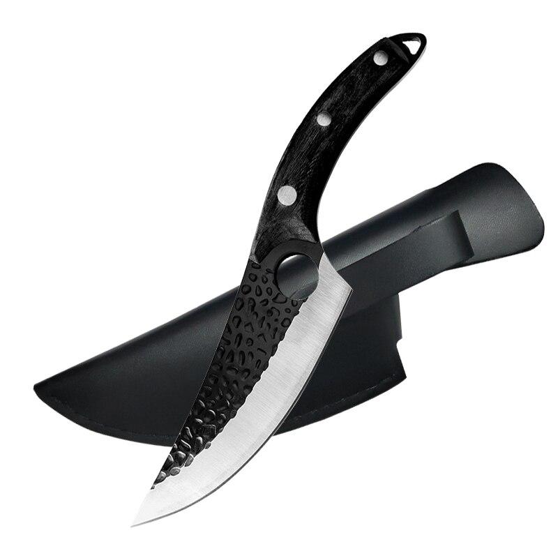 Japanisches Kochmesser, Handgeschmiedetes Ausbeinmesser 6” Hackbeil