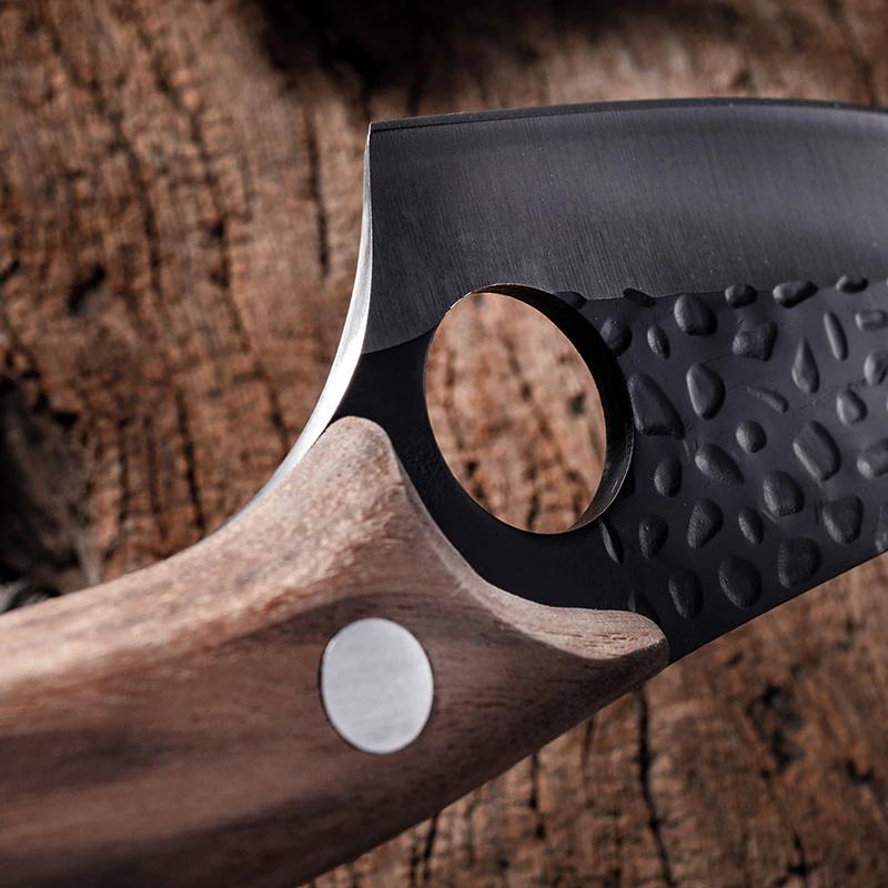 Japanisches Kochmesser, Handgeschmiedetes Ausbeinmesser 6” Hackbeil