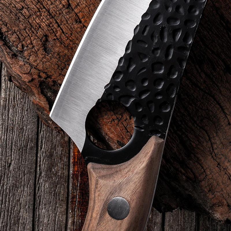 Japanisches Kochmesser, Handgeschmiedetes Ausbeinmesser 6” Hackbeil