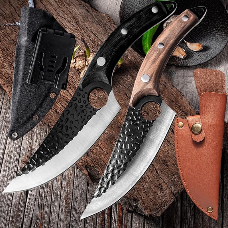 Japanisches Kochmesser, Handgeschmiedetes Ausbeinmesser 6” Hackbeil