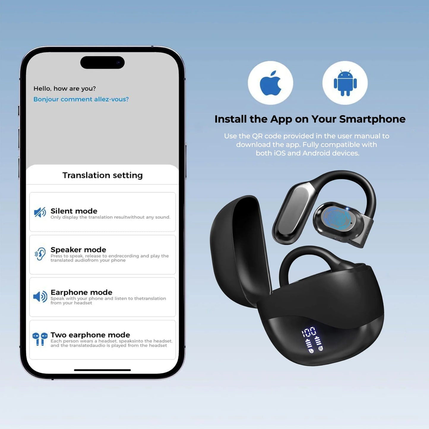 Hilipert Smart AI Übersetzungs-Ohrhörer