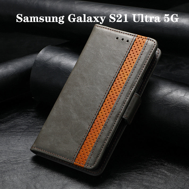 Magnetische Leder Handyhülle für Samsung