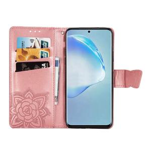 Luxuriöse geprägte Schmetterling Leder Brieftasche Flip Hülle für Samsung A21S