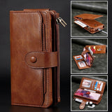 Multifunctional Retro Split Magnetic Flip Wallet Phone Case For Samsung