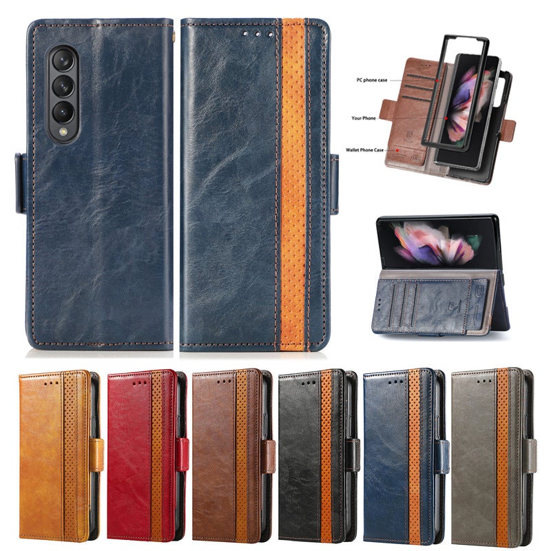 Magnetische Leder-Handyhülle für Samsung Galaxy Z Fold3 5G