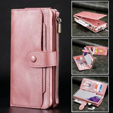 Multifunctional Retro Split Magnetic Flip Wallet Phone Case For iPhone