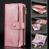 Multifunctional Retro Split Magnetic Flip Wallet Phone Case For Samsung