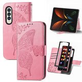 Luxury Embossed Butterfly Leather Wallet Case For Samsung Galaxy Z Fold3 5G