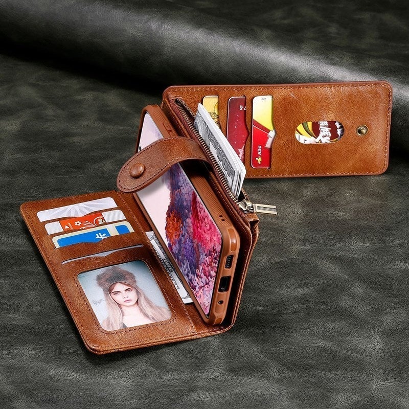 Étui portefeuille multifonction rétro à rabat magnétique pour iPhone