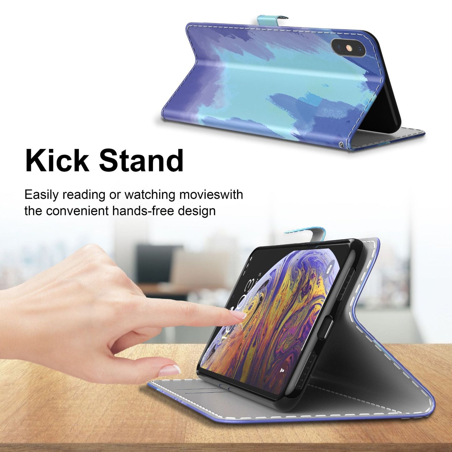 Aquarell Graffiti Flip Wallet Handyhülle für Samsung