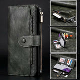 Multifunctional Retro Split Magnetic Flip Wallet Phone Case For Samsung