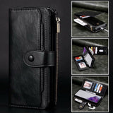 Multifunctional Retro Split Magnetic Flip Wallet Phone Case For Samsung