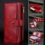 Multifunctional Retro Split Magnetic Flip Wallet Phone Case For Samsung