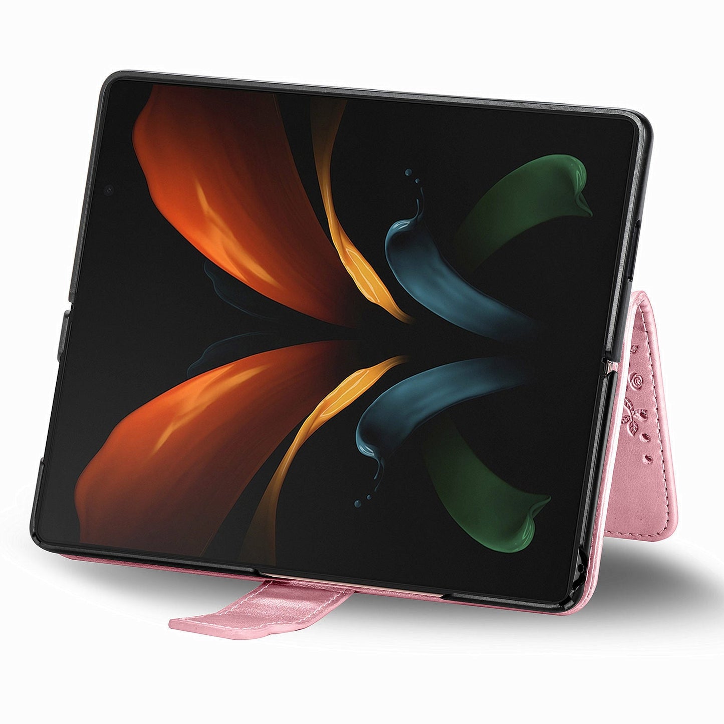 Luxuriöses geprägtes Schmetterling Leder Wallet Case für Samsung Galaxy Z Fold3 5G