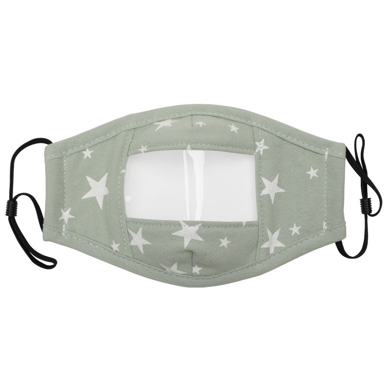 Cotton Face Mask with Anti Fog Clear Window Face Covering For Child