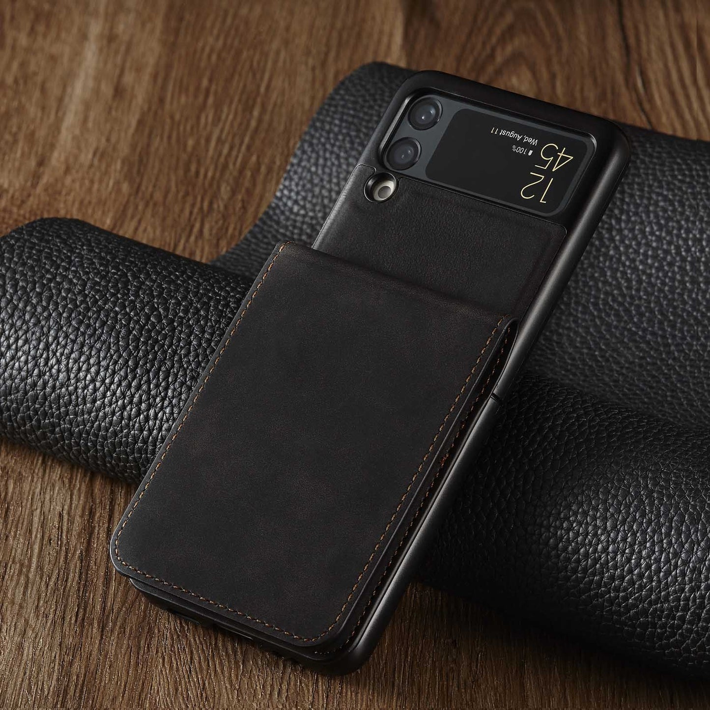 Luxuriöse Leder-Flip-Brieftaschen-Schutzhülle für Samsung Galaxy Z Flip3 5G