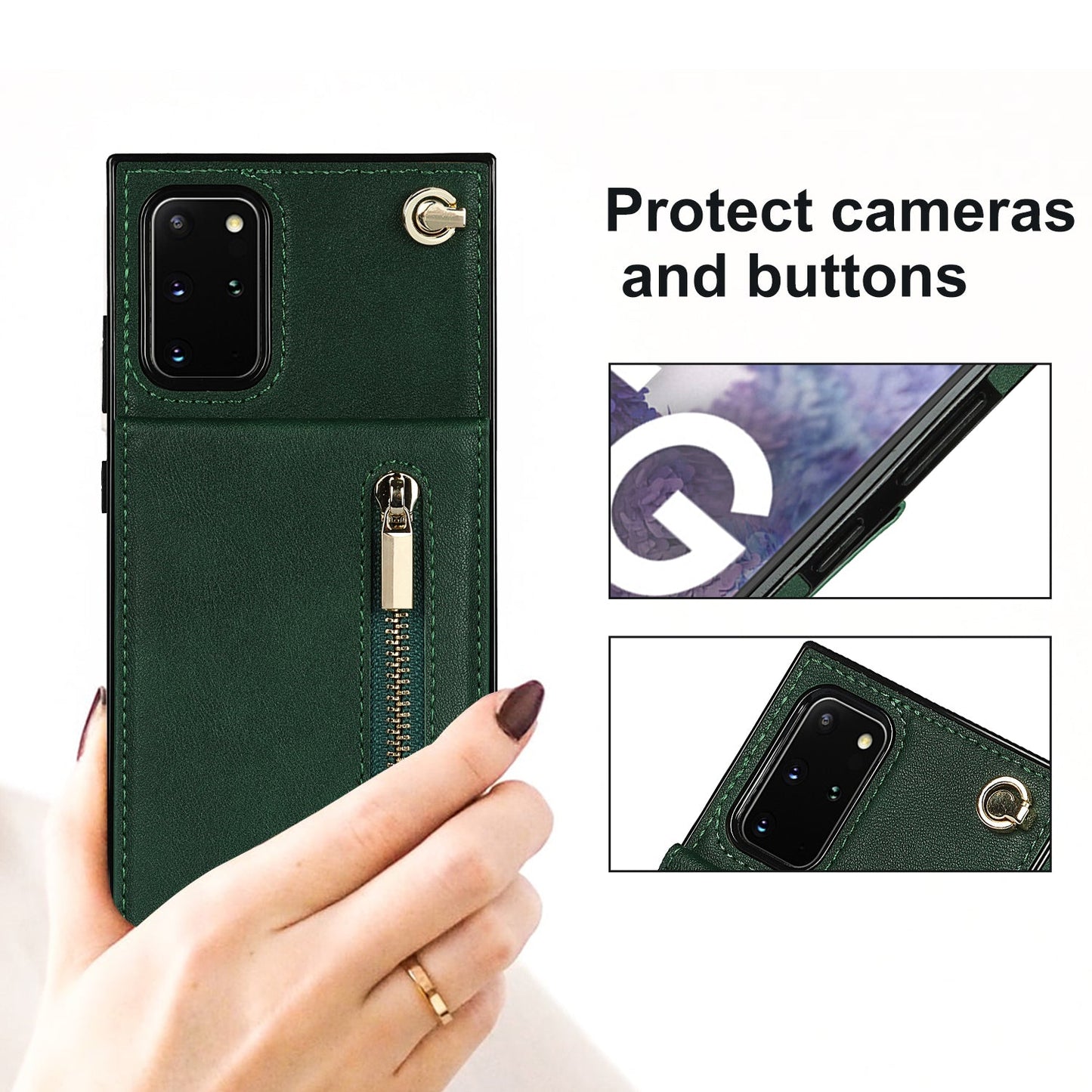 Nouvel étui portefeuille croisé avec fermeture éclair pour téléphone Samsung S20 Ultra