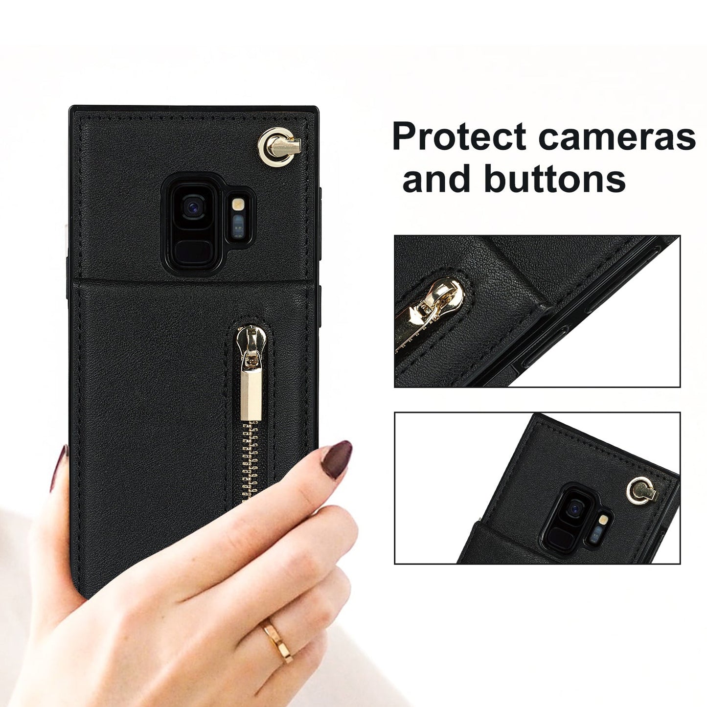 Neue Umhänge-Reißverschluss-Brieftaschen-Handyhülle für Samsung S9