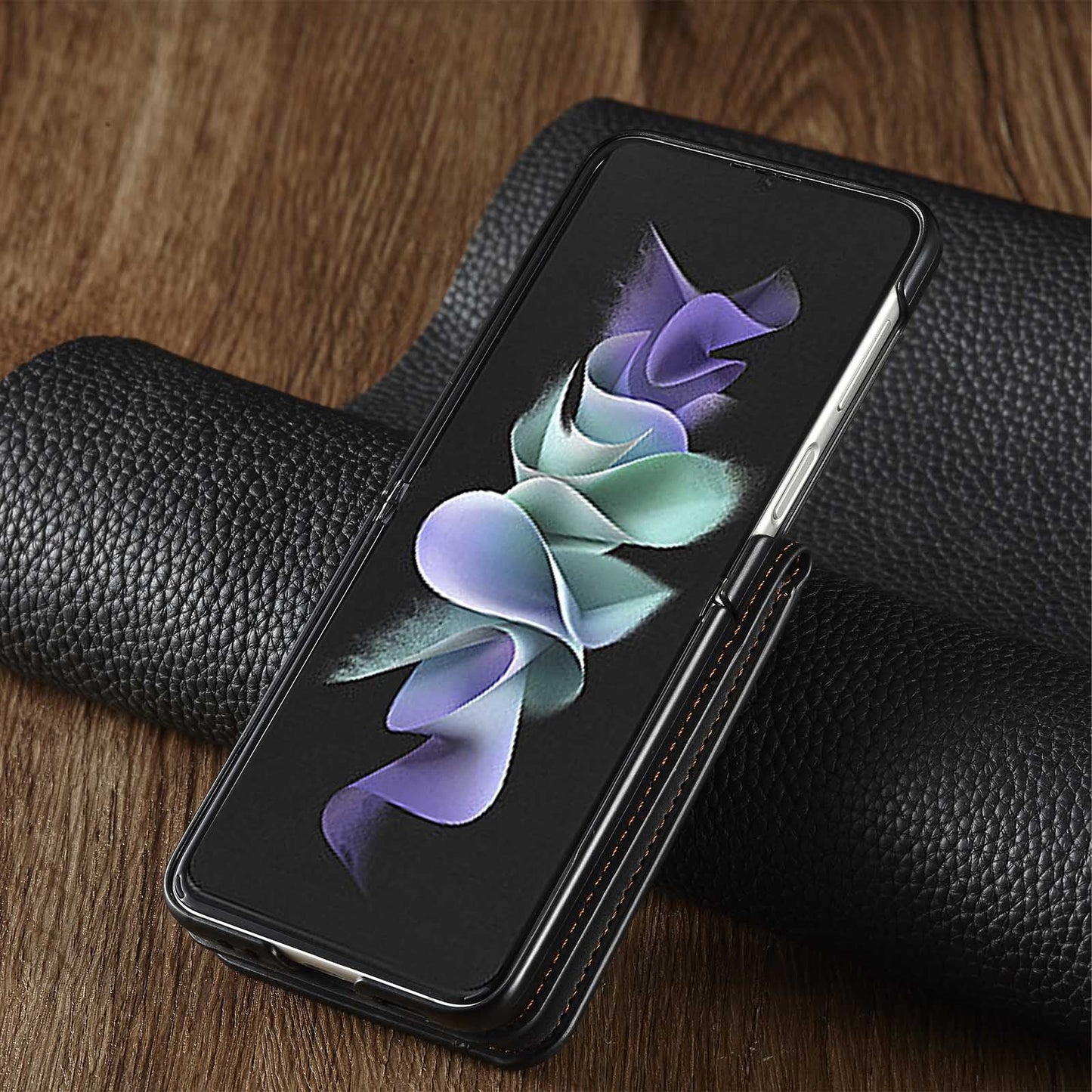 Luxuriöse Leder-Flip-Brieftaschen-Schutzhülle für Samsung Galaxy Z Flip3 5G