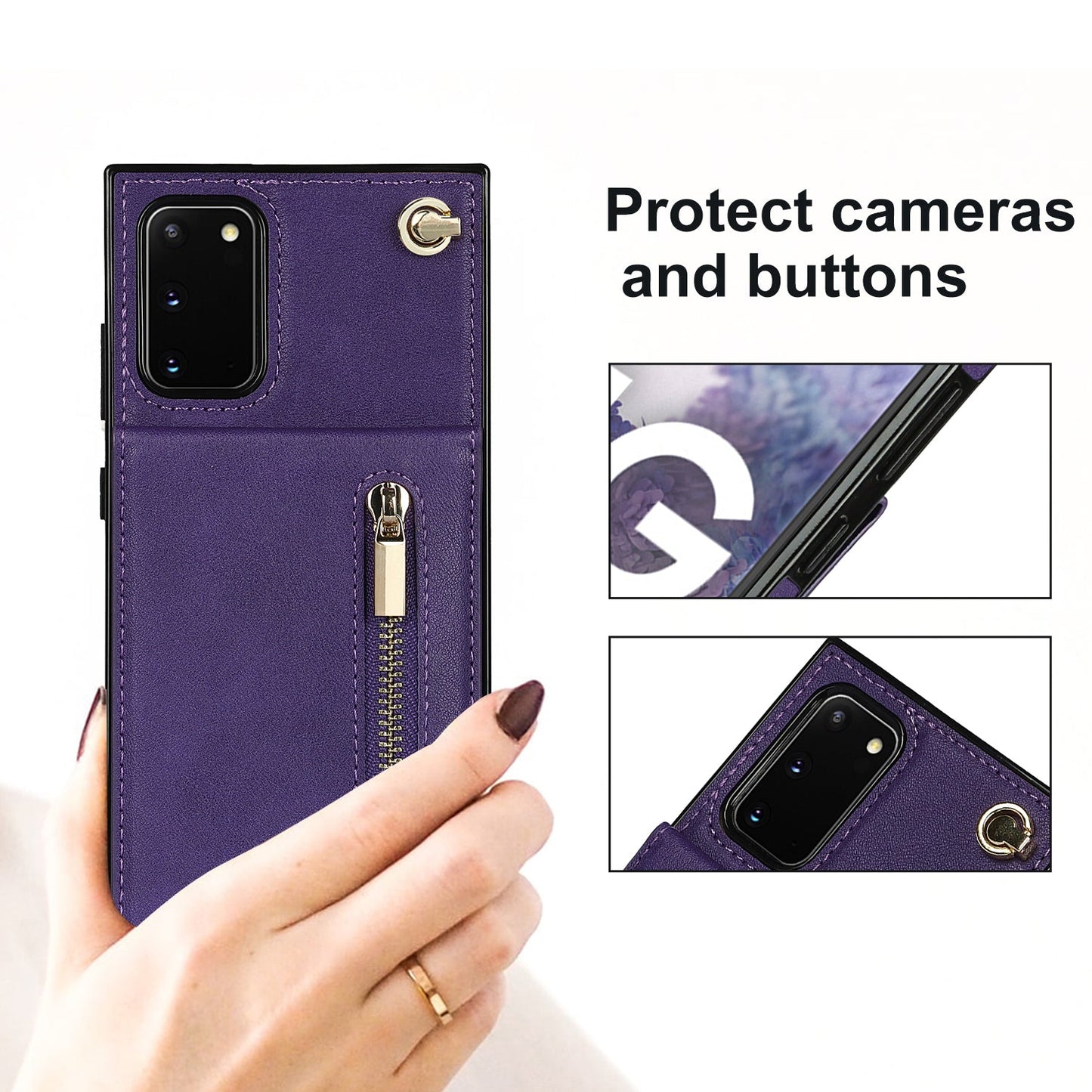 Neue Umhänge-Reißverschluss-Brieftaschen-Handyhülle für Samsung S20FE 4G/5G