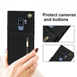 New Crossbody Zipper Wallet Phone Case For Samsung S9 Plus