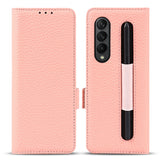 High Quality Lychee Anti-drop Pen Slot Phone Case For Samsung Galaxy Z Fold3 5G