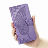 Luxury Embossed Butterfly Leather Wallet Flip Cover for iPhone