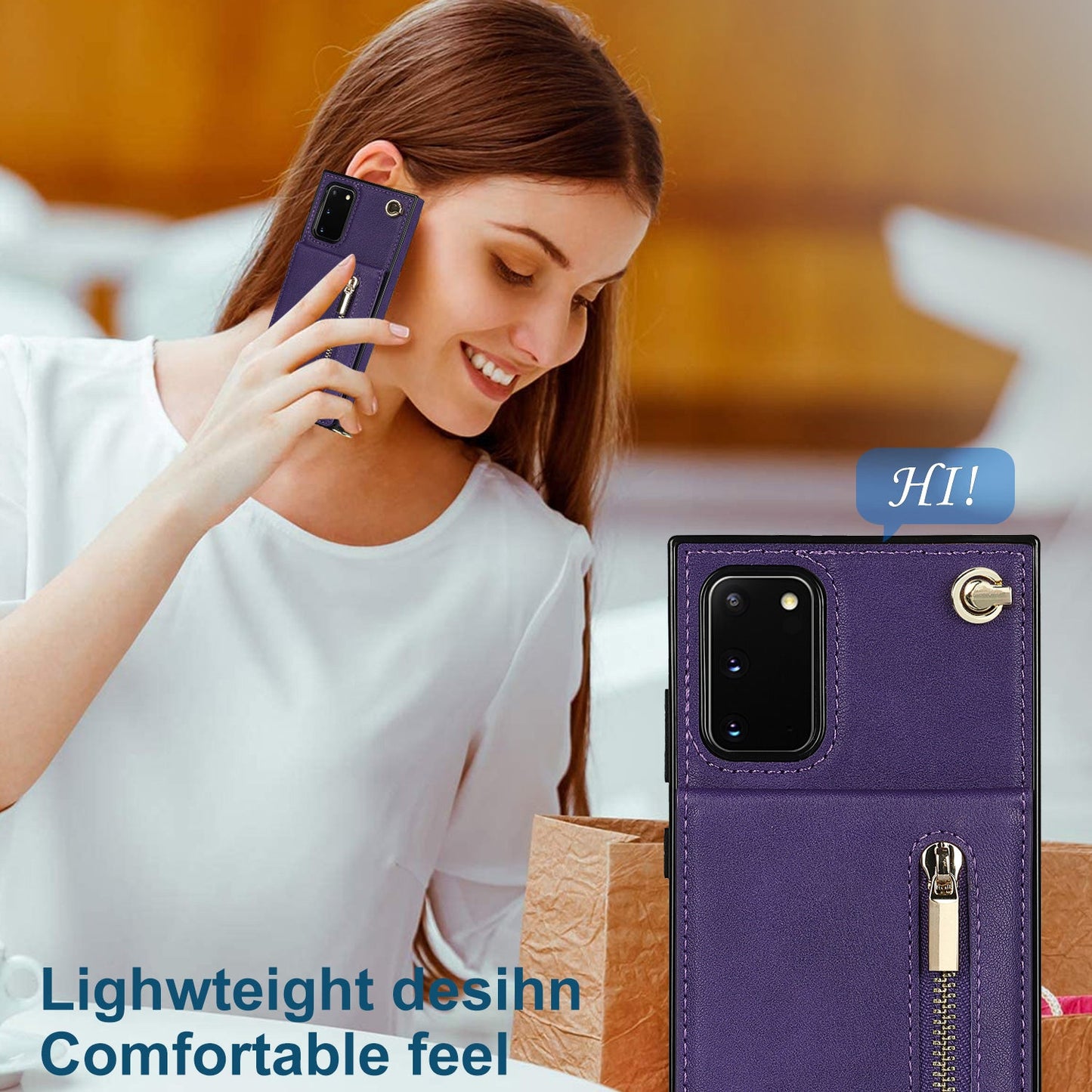 Neue Umhänge-Reißverschluss-Brieftaschen-Handyhülle für Samsung S20FE 4G/5G