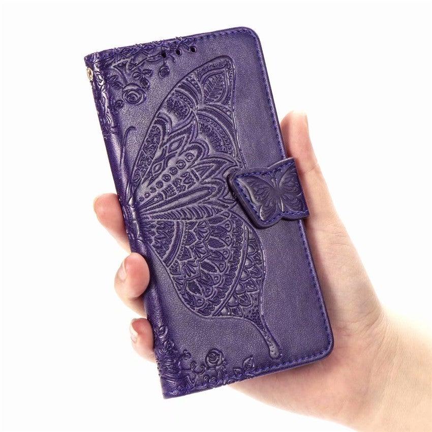 Neue Luxus Geprägte Schmetterlings Leder Geldbörsen-Schutzhülle für IPHONE 7/8