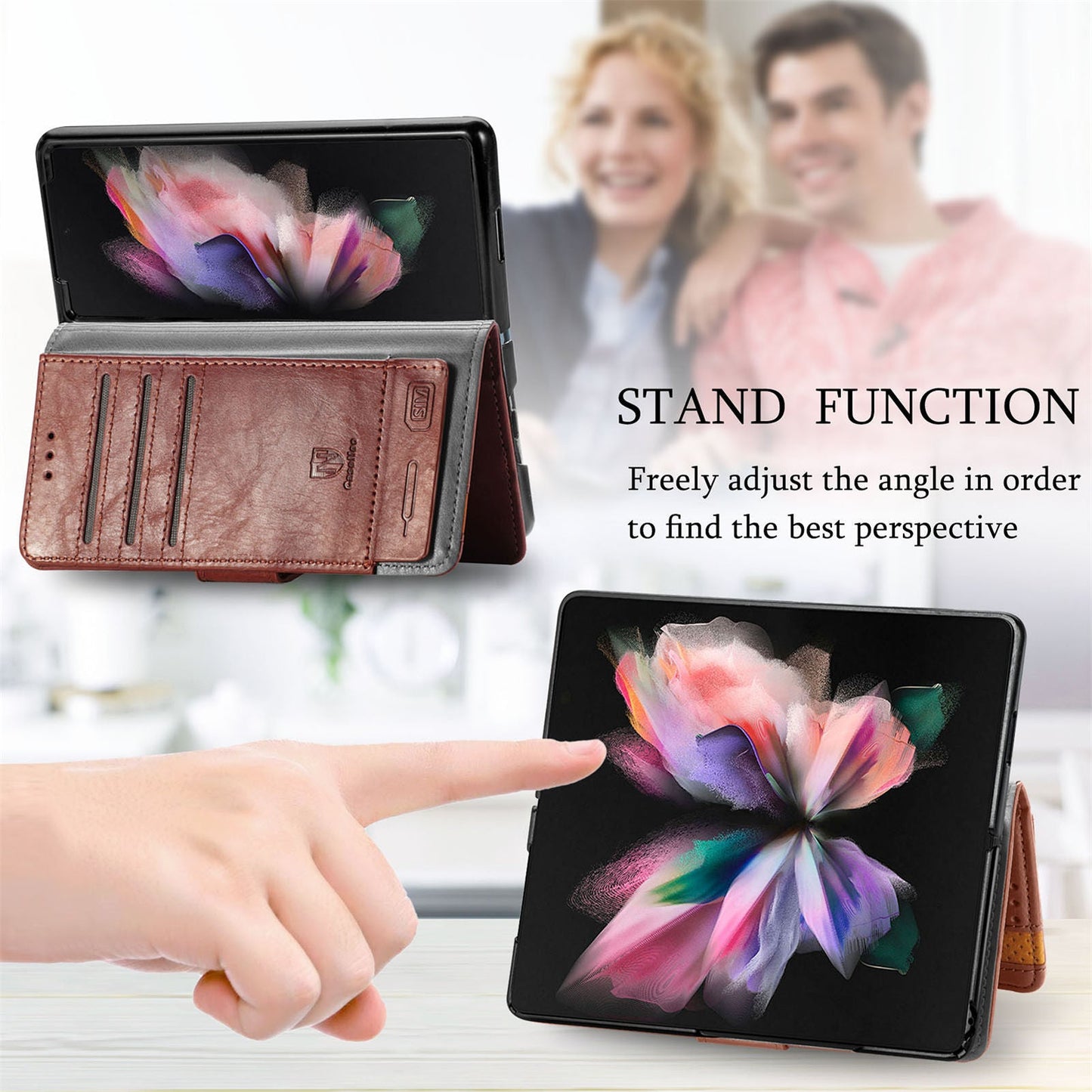 Magnetische Leder-Handyhülle für Samsung Galaxy Z Fold3 5G