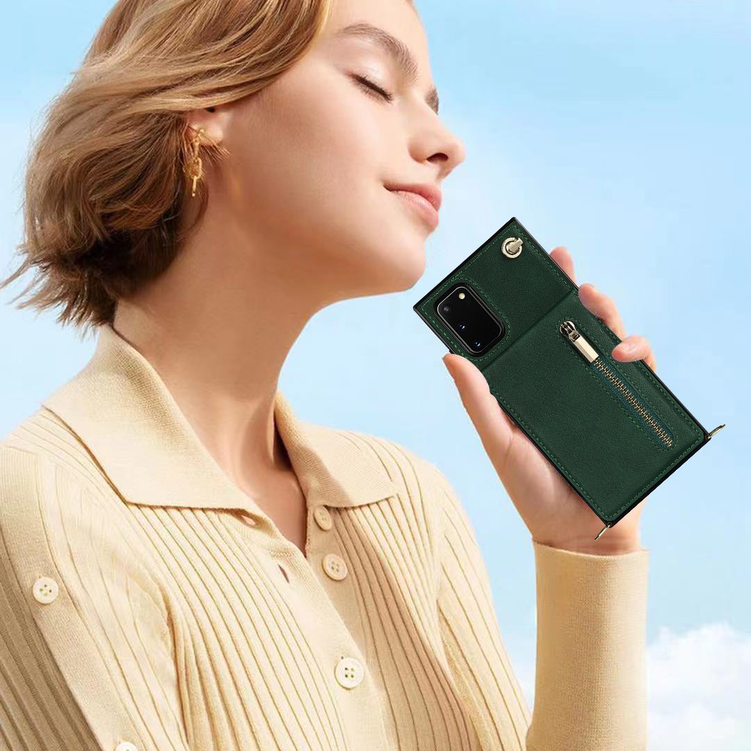 Neue Crossbody Reißverschluss Geldbörse Handyhülle für Samsung S20