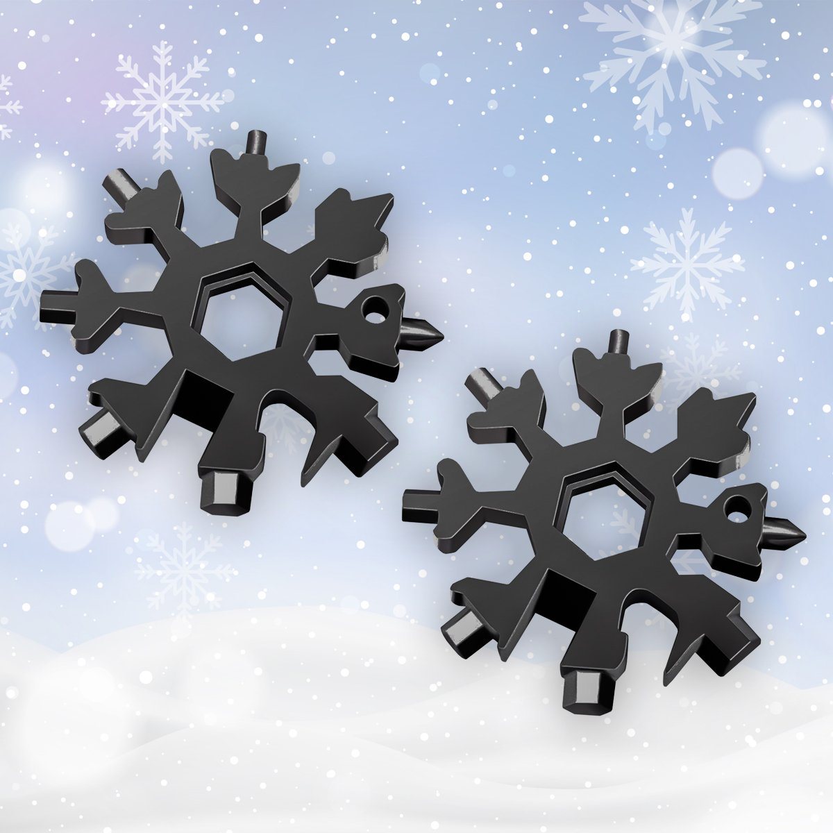 Amenitee 18-in-1 snowflakes multi-tool MULTITOOLS smartsaker black*2 
