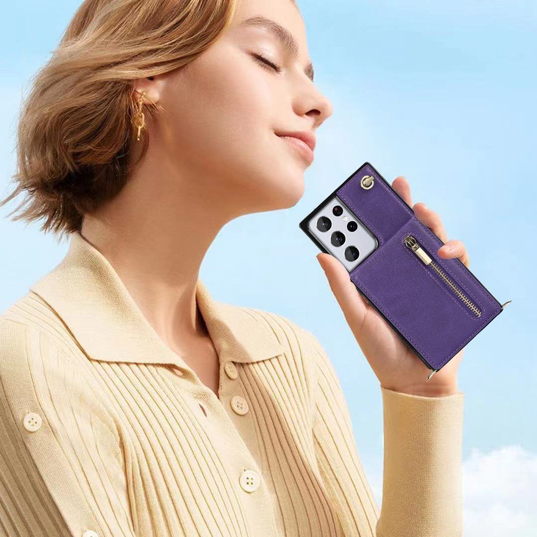 Neue Umhängetasche mit Reißverschluss und Handyhülle für Samsung