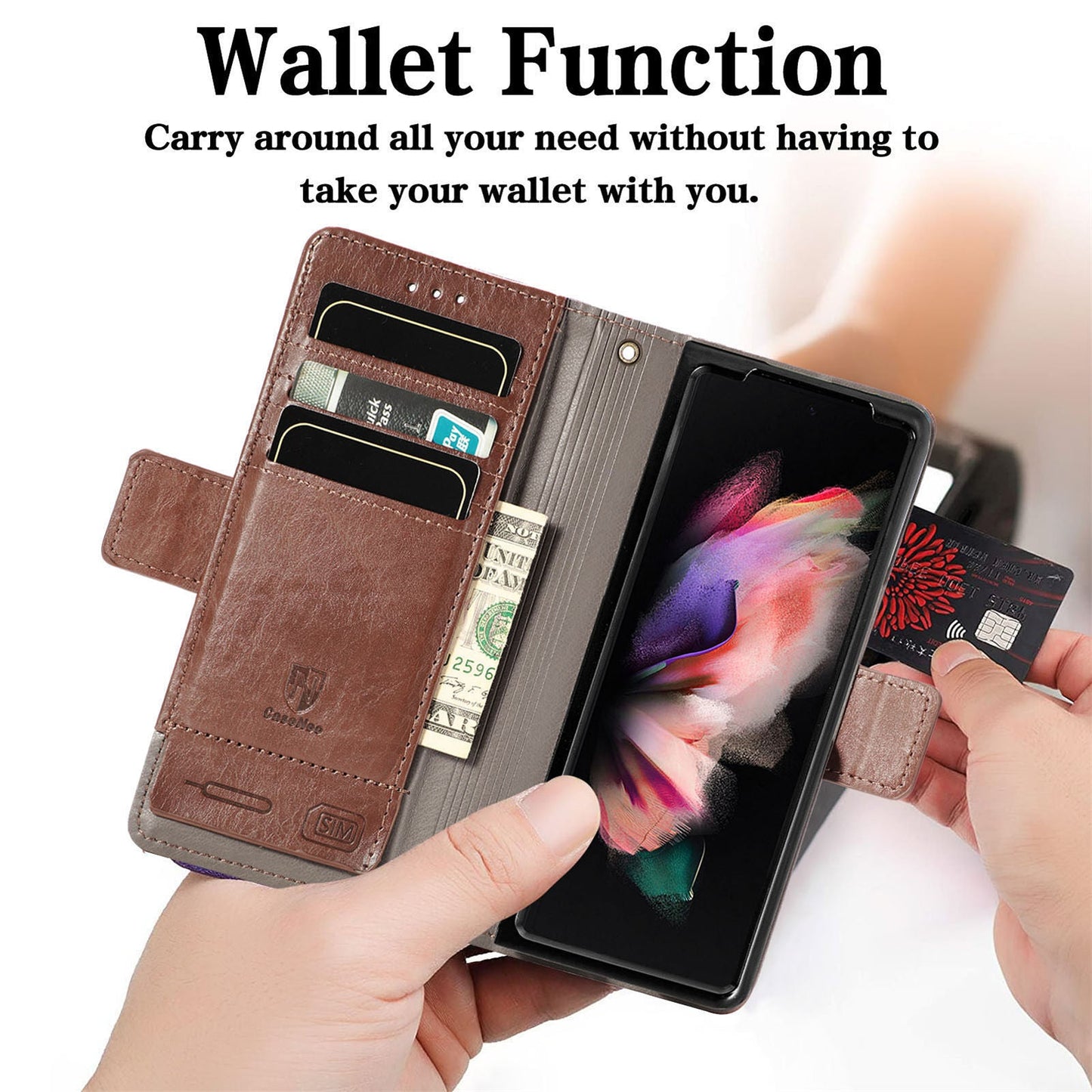 Magnetische Leder-Handyhülle für Samsung Galaxy Z Fold3 5G