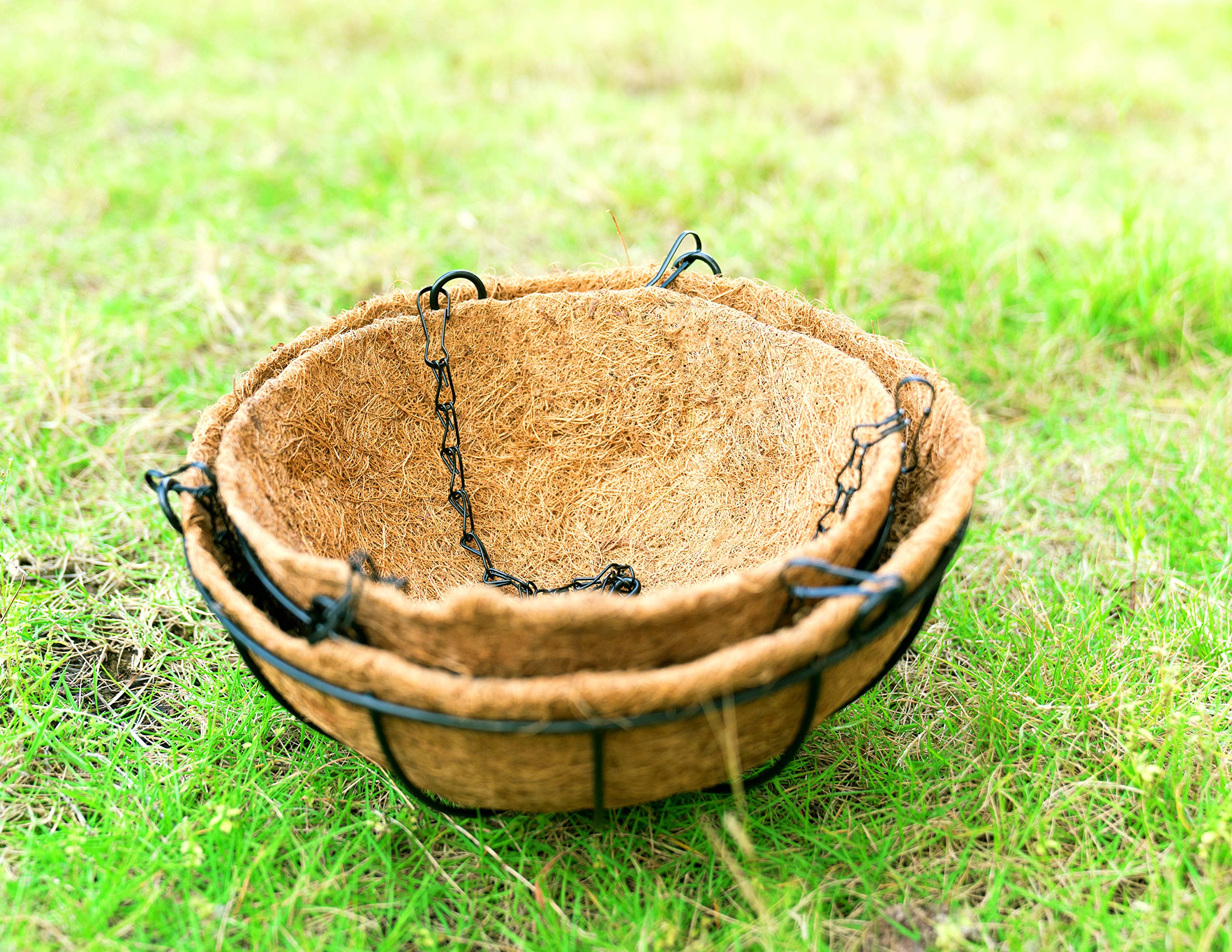 Metal Hanging Planter Basket with Coconut Liner