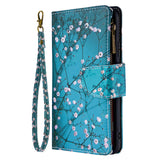 Large Capacity Painted Zipper Leather Case For Samsung S21 Plus 5G