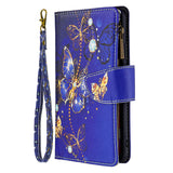 Large Capacity Painted Zipper Leather Case For Samsung S21 5G