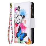 Large Capacity Painted Zipper Leather Case For Samsung S21 5G