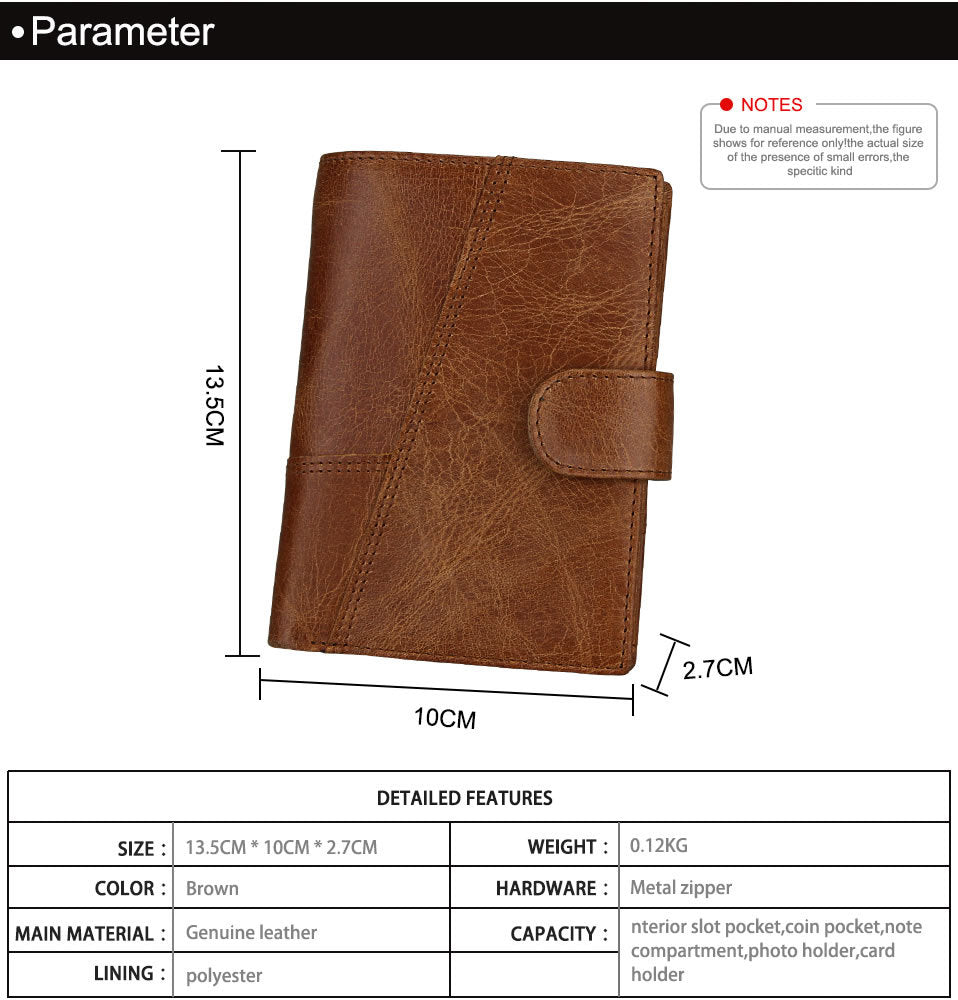 RFID Echtes Leder Kartenetui Dreifach-Herrenbrieftasche