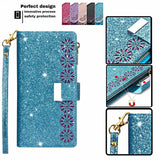 Glitter Sparkly Girly Bling Leather Flip Cover For Samsung S21 Series