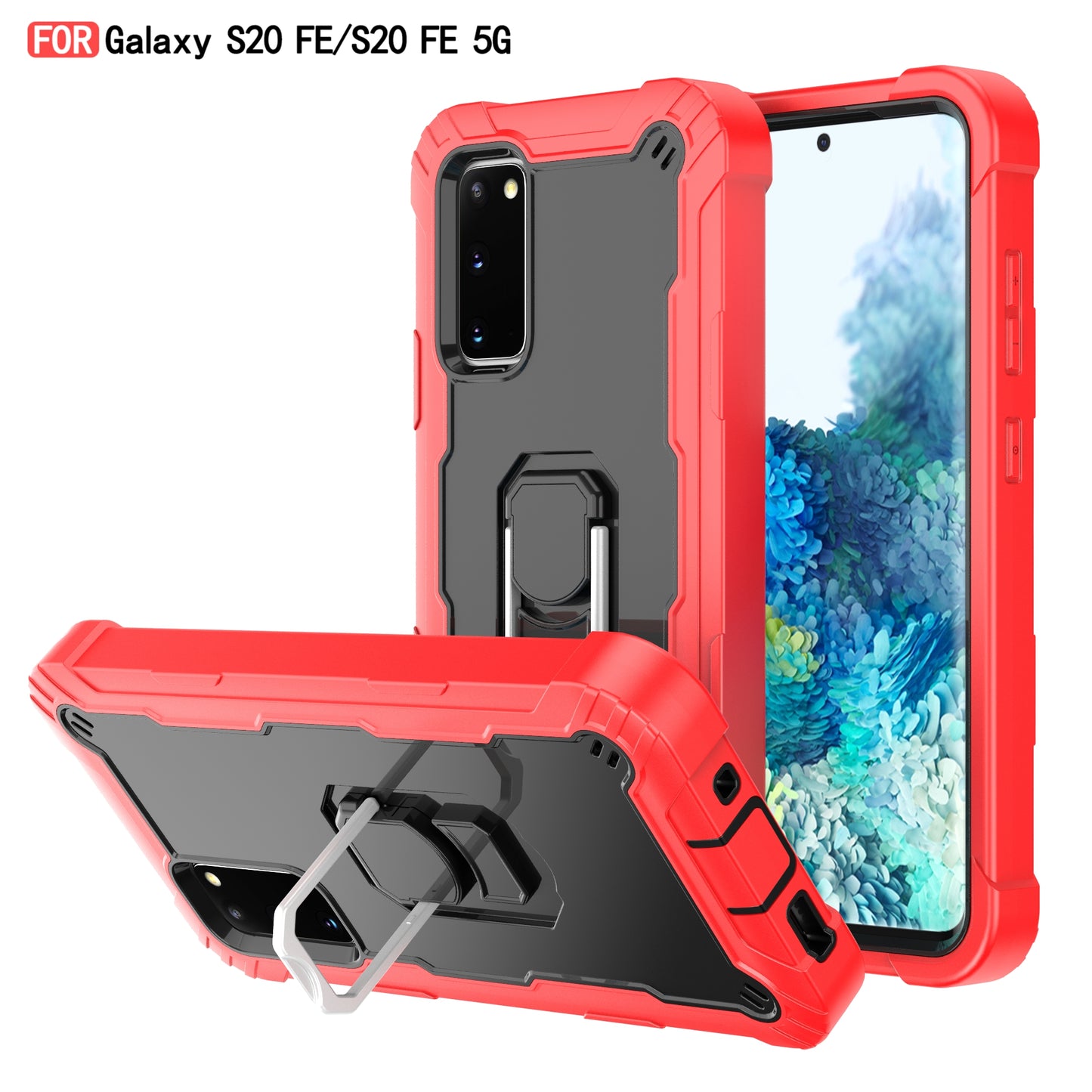 Coque antichoc avec support en métal pour Samsung S20FE 4G/5G