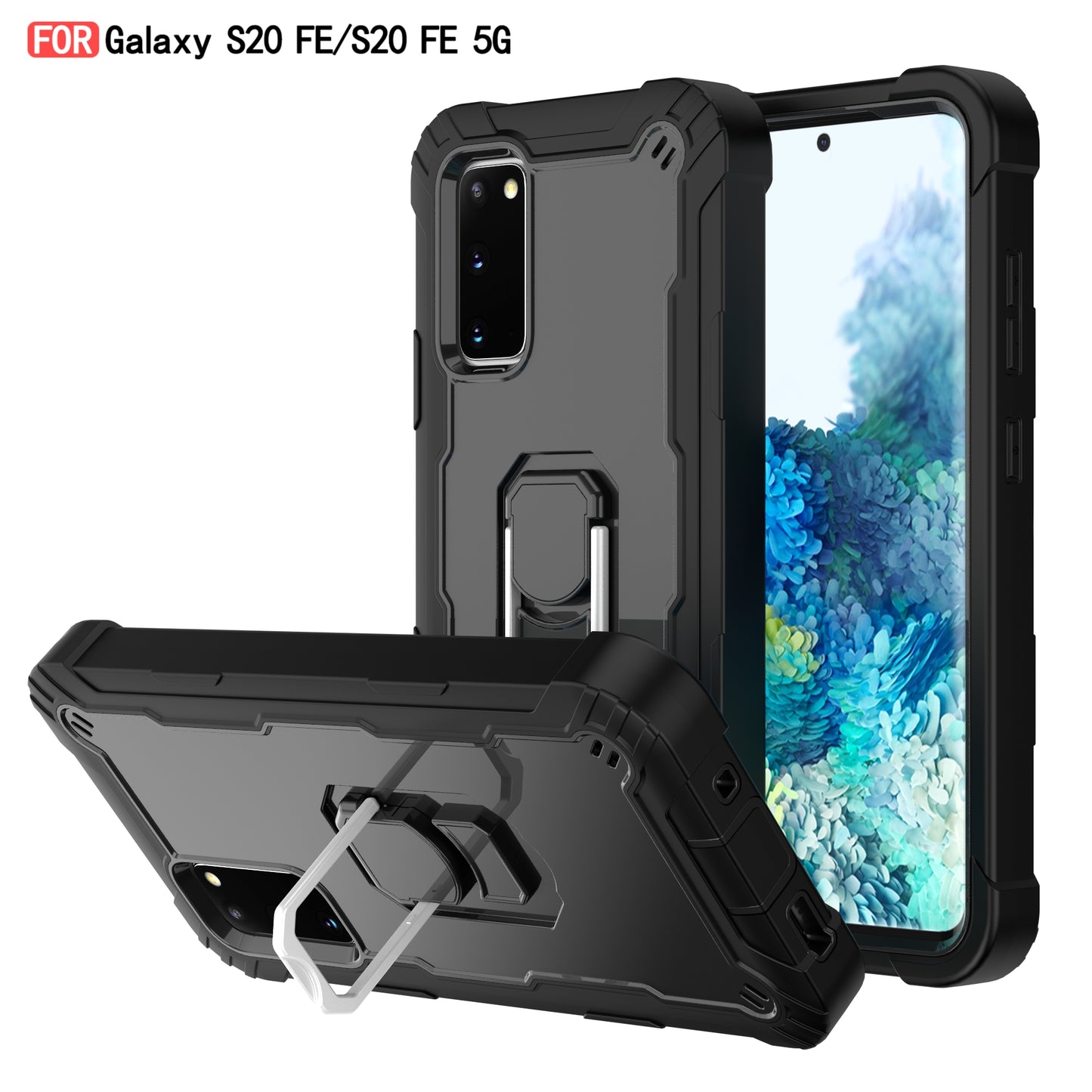 Coque antichoc avec support en métal pour Samsung S20FE 4G/5G