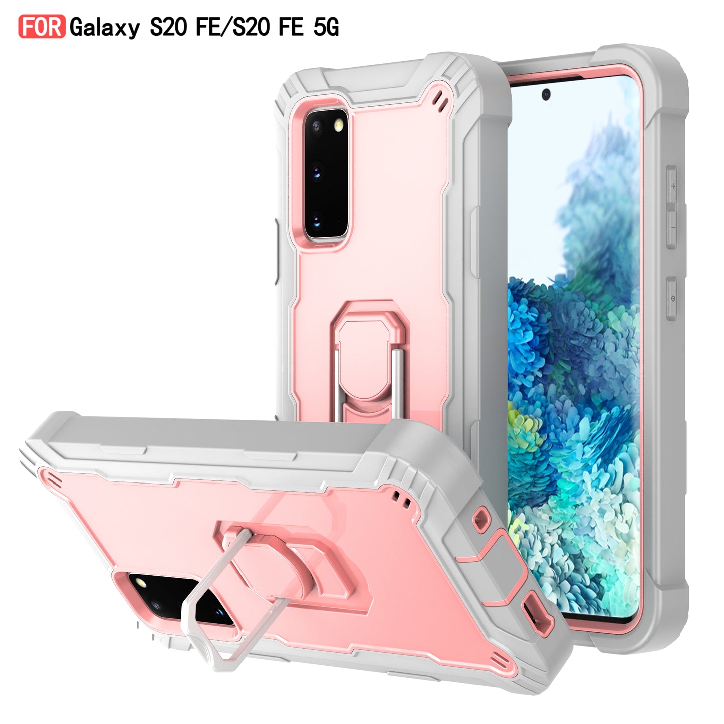 Coque antichoc avec support en métal pour Samsung S20FE 4G/5G